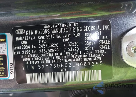 2020 Kia Telluride Ex from USA, damaged, VIN 5XYP3DHC2LG087295